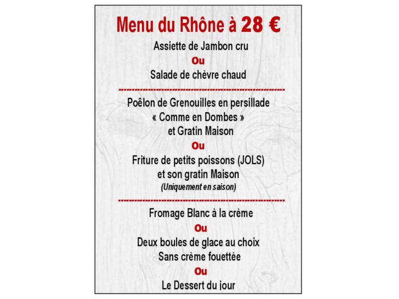 Menu du Rhône 28 €