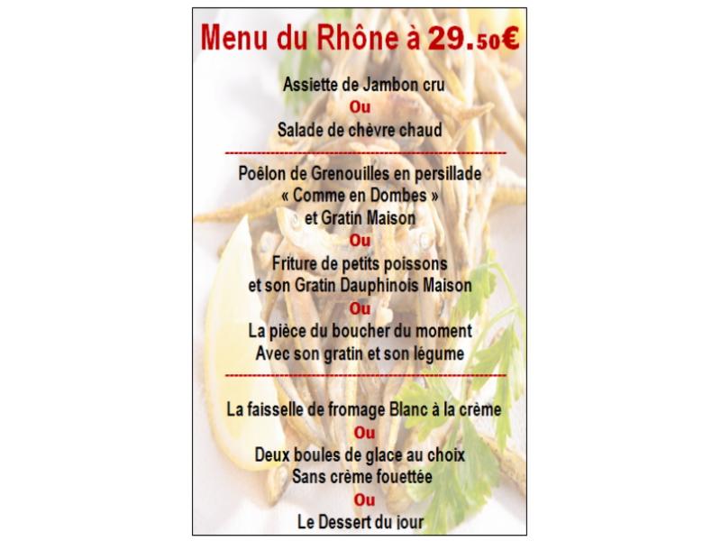 MENU DU RHÔNE 29.50€ A PARTIR DE JUILLET 2025