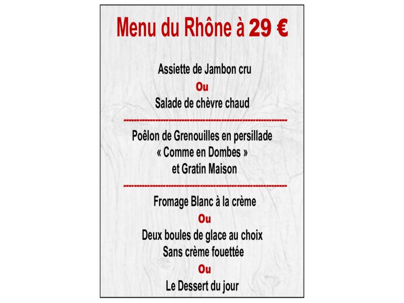Menu du Rhône 29€