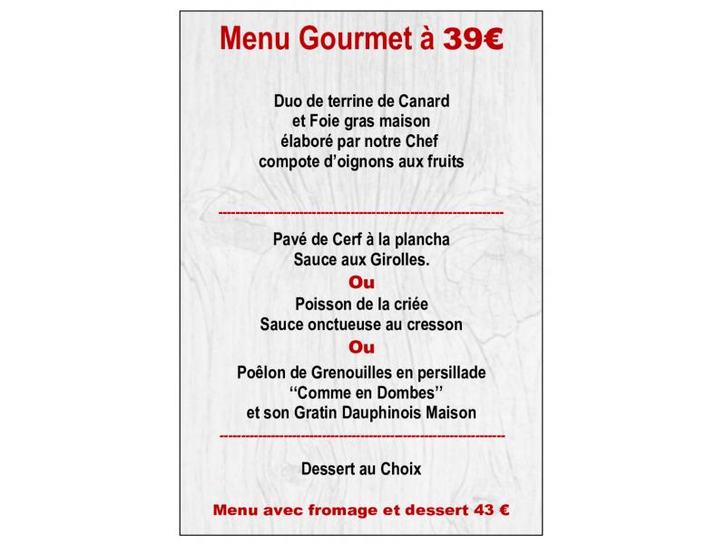 Menu Gourmet à 39 €