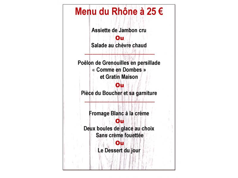 Menu du Rhône 25 €