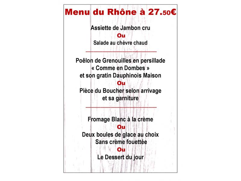 Menu du Rhône 27.50 €