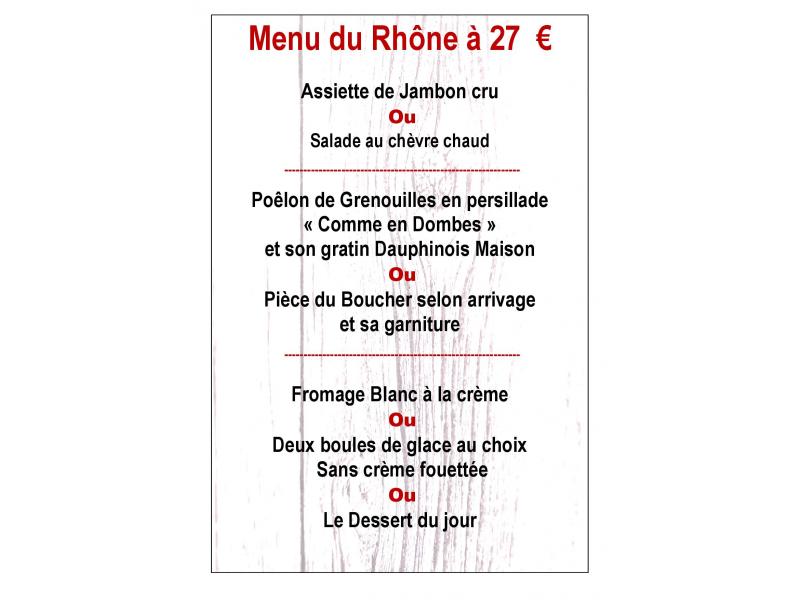 Menu du Rhône 27 €