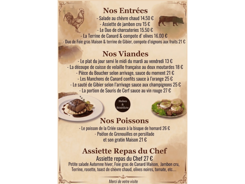 ENTRÉES PLATS VIANDES ET POISSONS
